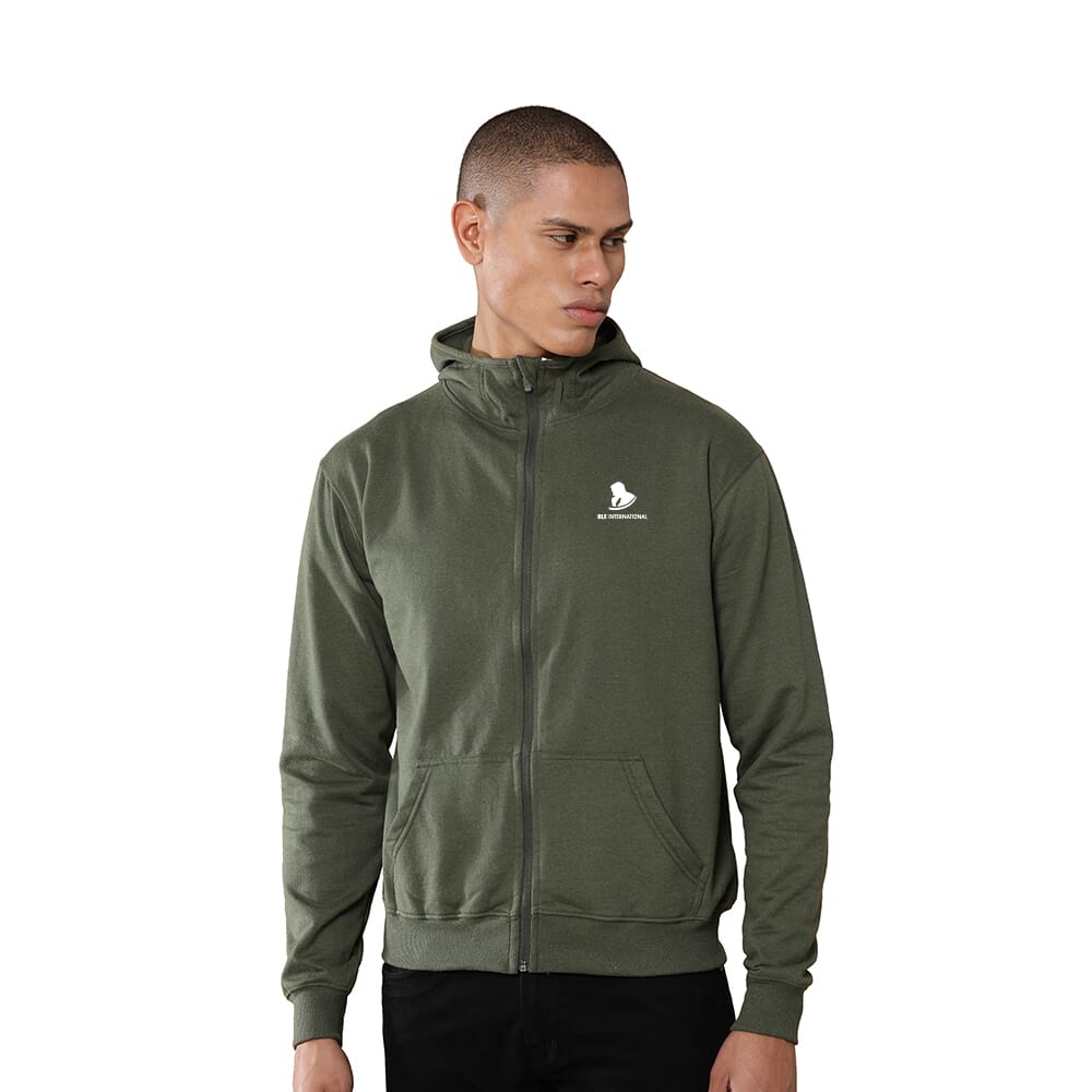 Greys & Blues Unisex Rocky Hoodie with Zip - Olive Green